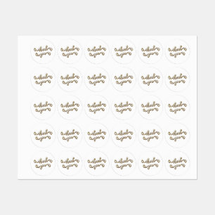 Modern Guld Typography Tack Klistermärke