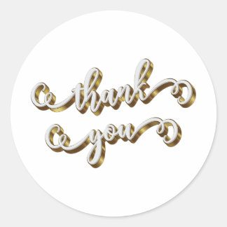 Modern Guld Typography Tack Runt Klistermärke