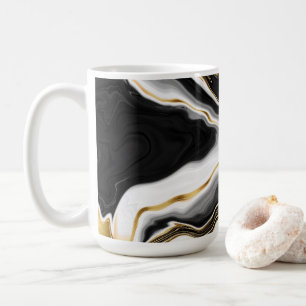 Modern Guld-vätskeswirl-målning Aestetisk design Kaffemugg