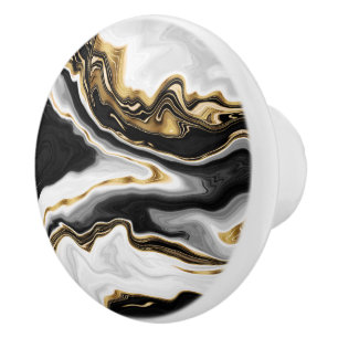 Modern Guld-vätskeswirl-målning Aestetisk design Knopp