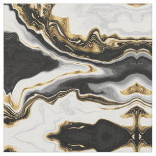 Modern Guld-vätskeswirl-målning Aestetisk design Tyg