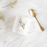 Modern Guld-vattenfärgen Flower Brev N | Monogram Kaffemugg<br><div class="desc">Modern Guld-vattenfärgen Flower Brev N | Monogram</div>