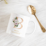 Modern Guld vattenfärgsblomma Brev B | Monogram Kaffemugg<br><div class="desc">Modern Guld vattenfärgsblomma Brev B | Monogram</div>