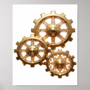 Modern Guld VÄXELDREV FÖR RIKedom Poster