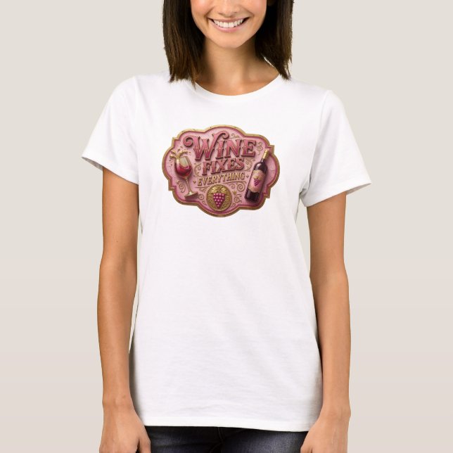 Modern Guld VIN FIXAR ALLT Statement T-shirt (Framsida)