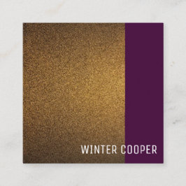 Modern guld violet ram-minimalist fyrkantigt visitkort