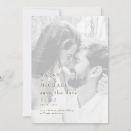 Modern Guld & vit B/W-fotospara datum Spara Datumet