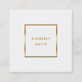 Modern guld vit minimalistisk professionell fyrkantigt visitkort