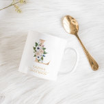 Modern Guld Watercolor Flower Brev L | Monogram Kaffemugg<br><div class="desc">Modern Guld Watercolor Flower Brev L | Monogram</div>