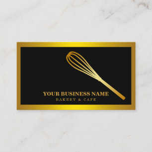 Modern Guld Whisk Bakery Visitkort