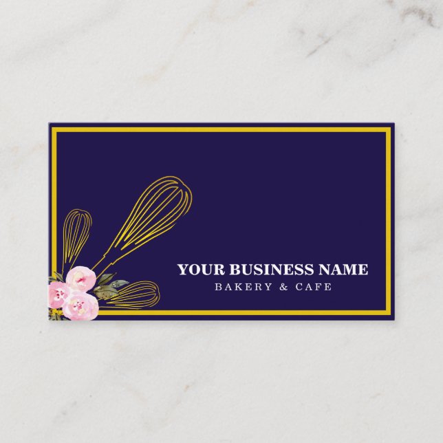 Modern Guld Whisk Bakery Visitkort (Framsida)