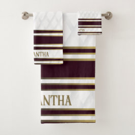 Modern Guld White och Burgundy Geometric