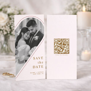 Modern guldbåge böjd foto QR Spara datum Datumet