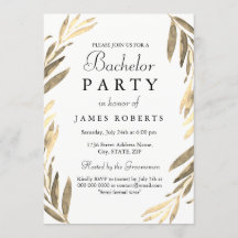 Modern guldblad sällskapsfest inbjudan