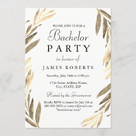 Modern guldblad sällskapsfest inbjudan