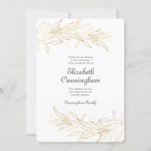 Modern guldfärgad Blommigt - tack för ditt kort