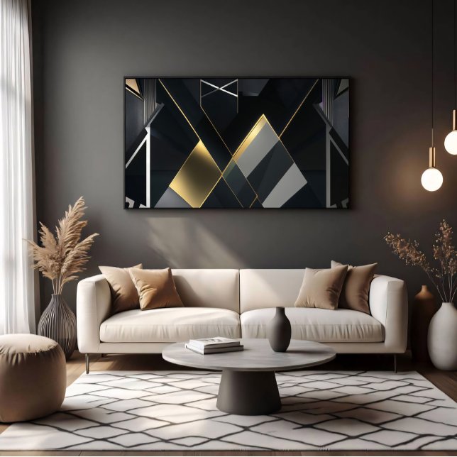 Modern Guldfärgad och Svart Abstrakt Poster (Skapare uppladdad)