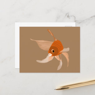 Modern guldfisk minimalistisk vektorillustration vykort