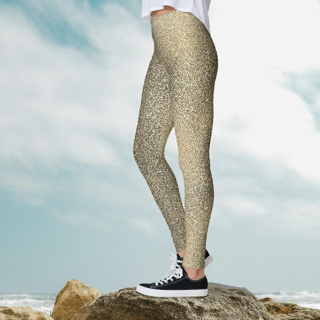 Modern guldgradient gnistrande glittrig glitter  leggings (Skapare uppladdad)