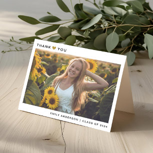 Modern guldhjärtad vikt examens tackkort