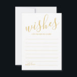 Modern Guldskrift Bröllopstips och Önskningar Kort<br><div class="desc">Lägg till en personlig touch till din bröllop med ett modernt bröllopsråd- och önskningskort med handskriftstil.</div>