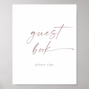 Modern guldskrift gästboksskrivning poster