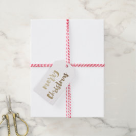 Modern guldskrift God Jul Presentetikett