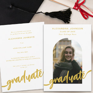 Modern guldskrift valv fotograduering meddelande