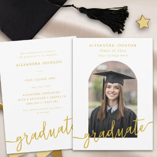 Modern guldskrift valv fotograduering meddelande
