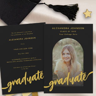 Modern guldskrift valv fotograduering meddelande