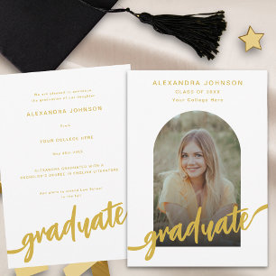 Modern guldskrift valv fotograduering meddelande