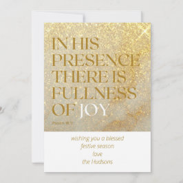 Modern guldstoft psalm julhelg julkort