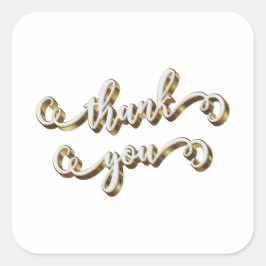Modern guldtypografi tack  fyrkantigt klistermärke