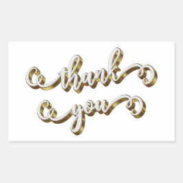 Modern guldtypografi tack  rektangulärt klistermärke