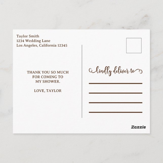 Modern guldtypografi tack  vykort (Baksida)