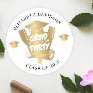 Modern Gulfoljans grad party Black-typografi Runt Klistermärke