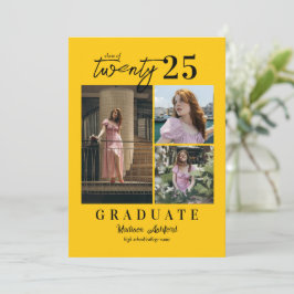 Modern Gult 3 Photo Collage Studenten Meddelande