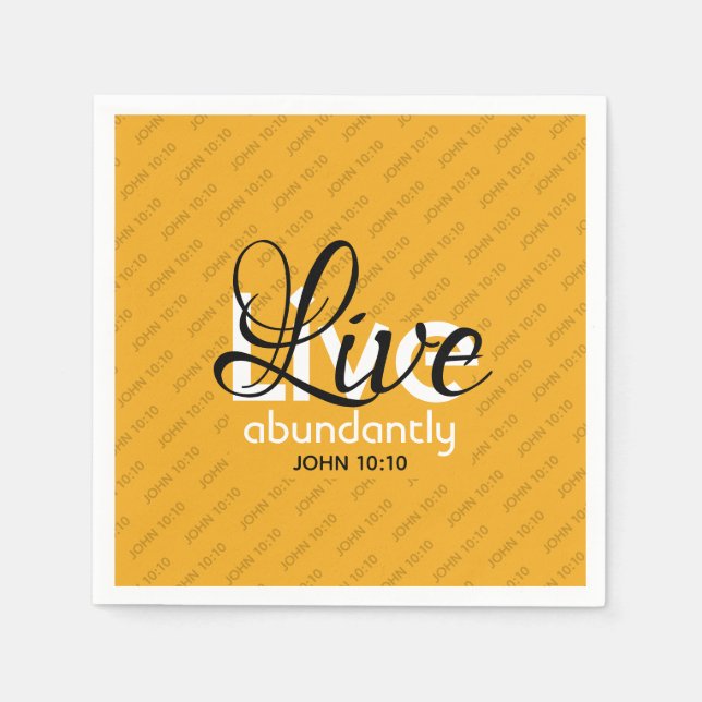 Modern Gult Abundant Life John 10 10 Christian Pappersservett (Framsidan)