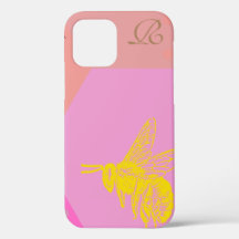 Modern Gult Bee Monogram Fodral-Mate iphone case