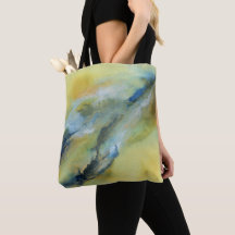 Modern Gult Blue Abstrakt Marble Art