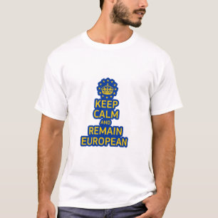Modern Gult Blue Behålla Lugn Krona Europe Vector T Shirt