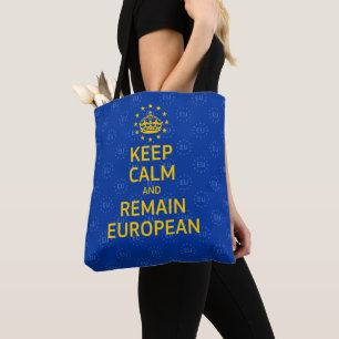Modern Gult Blue Behålla Lugn Krona Europe Vector Tygkasse