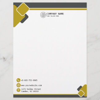 Modern gult Business logotyp Letterhead Brevhuvud