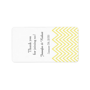 Modern Gult Chevron Bröllop Lip Balm-etikett Adressetikett