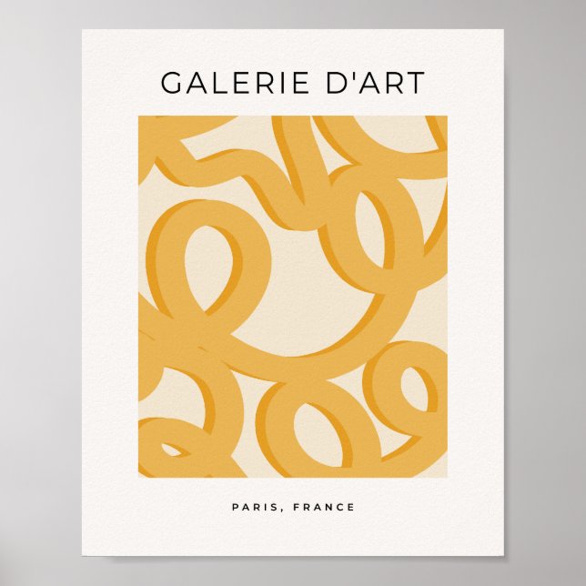 Modern Gult för efterhandspenseldrag i mitten av å Poster (Framsidan)