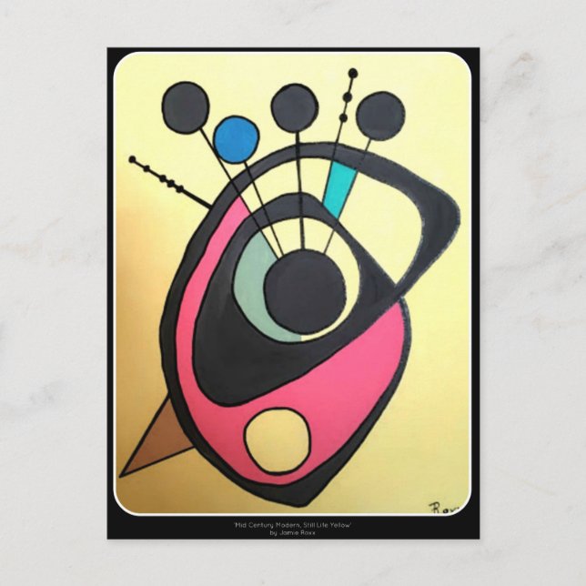 "Modern Gult för stillastående liv i medelårhundra Vykort (Framsida)