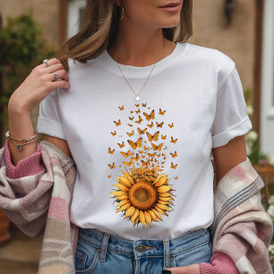 Modern Gult för vattenfärg Solrosblomma T Shirt