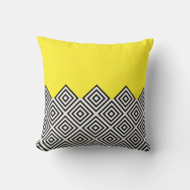 Modern Gult Geometric Dekorativ kudde (Framsida)