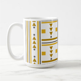Modern Gult Geometric Patterned Mugg