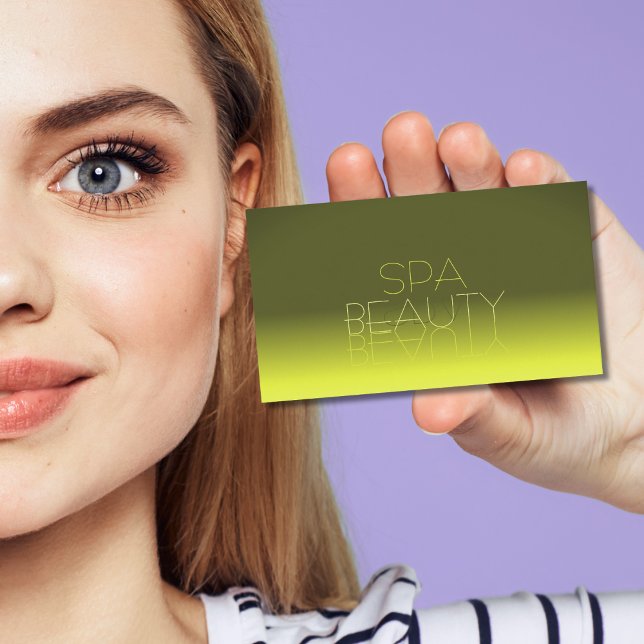 Modern Gult Gradient Chic Spegel Brev Snyggt Visitkort (Skapare uppladdad)